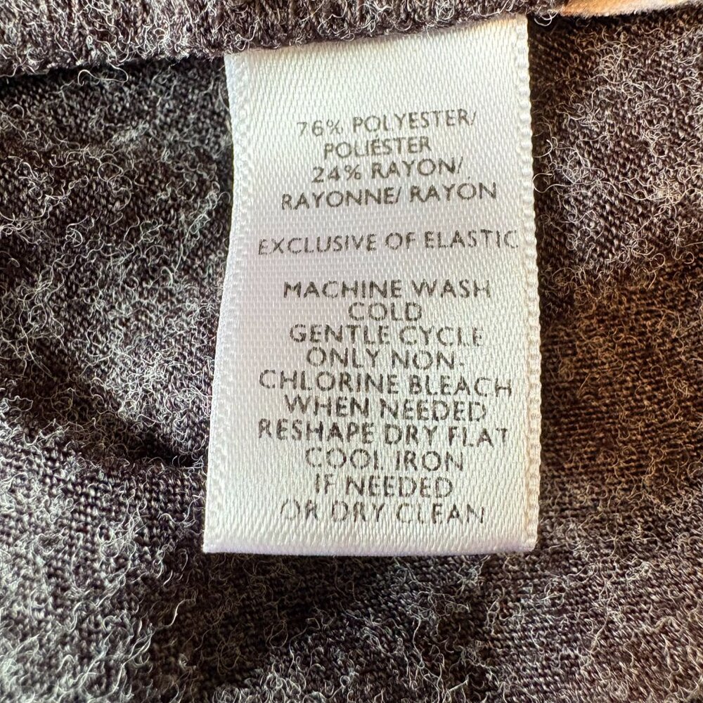 LOFT Dark Heather Gray Short Sleeve Midi Dress Size Medium Petite Minimalist - Picture 5 of 6